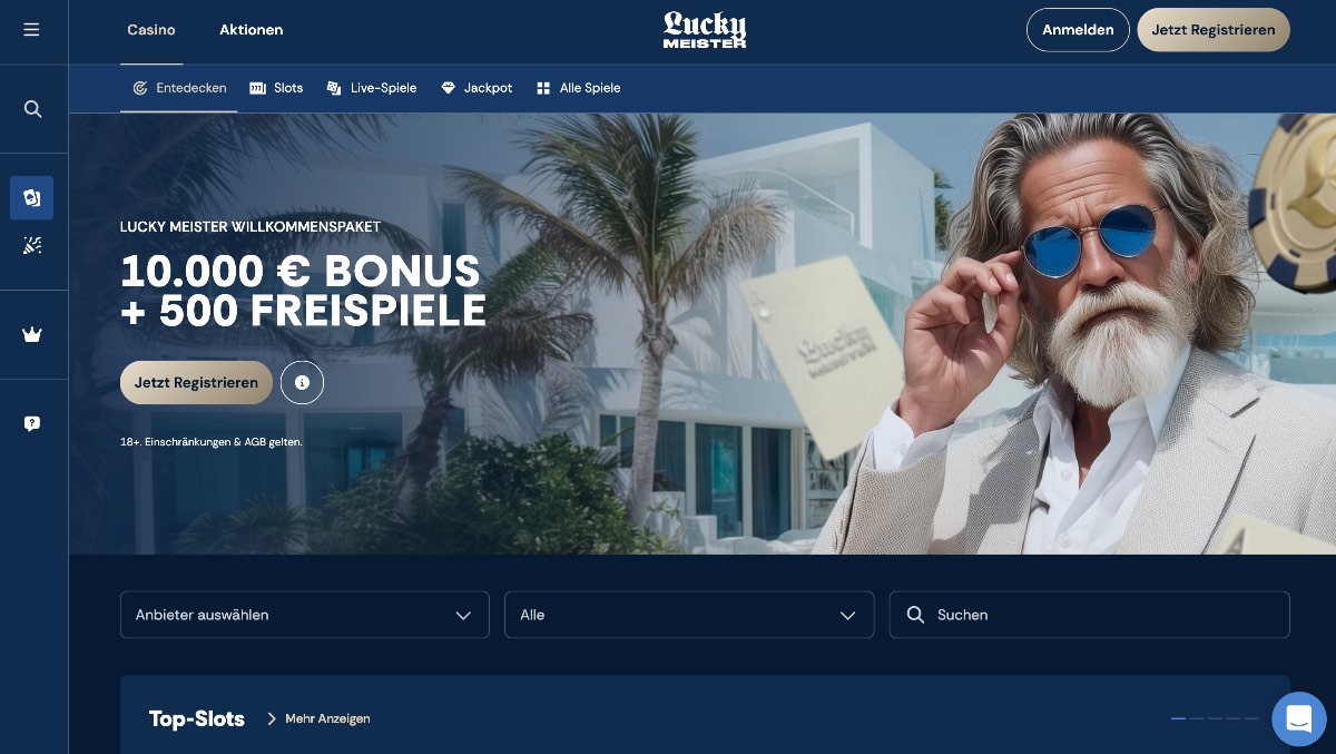 Wer nach einem casino ohne oasis mit dem massivsten Bonus sucht, findet bei LuckyMeister ein beeindruckendes Paket von 375 % bis zu 10.000 € sowie 500 zusätzliche Freispiele für einen perfekten Start.
