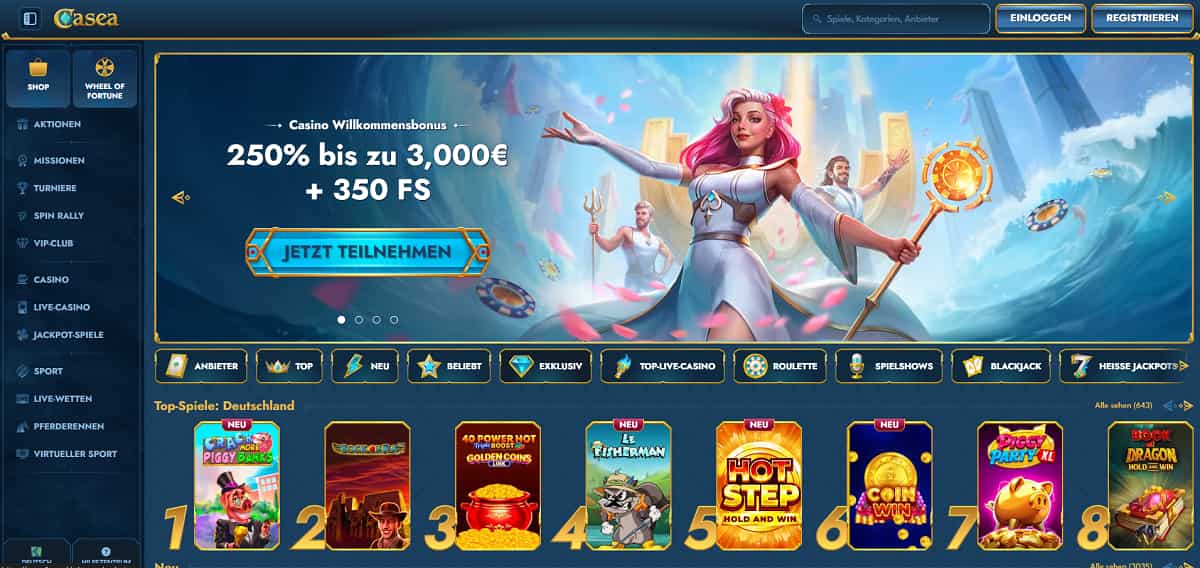 Mit der gigantischen Auswahl von 16.000 Titeln und spannenden Gamification-Extras bietet Casea die aktuell breiteste Spielbibliothek für alle, die ein erstklassiges casino ohne oasis suchen.